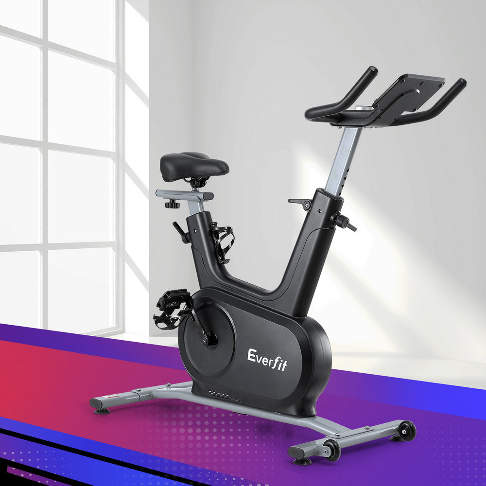 Everfit Exercise Bike Spin Bike Electromagnetic Smart Home Fitness 24-Level Resistance 120kg Bluetooth - Image 7