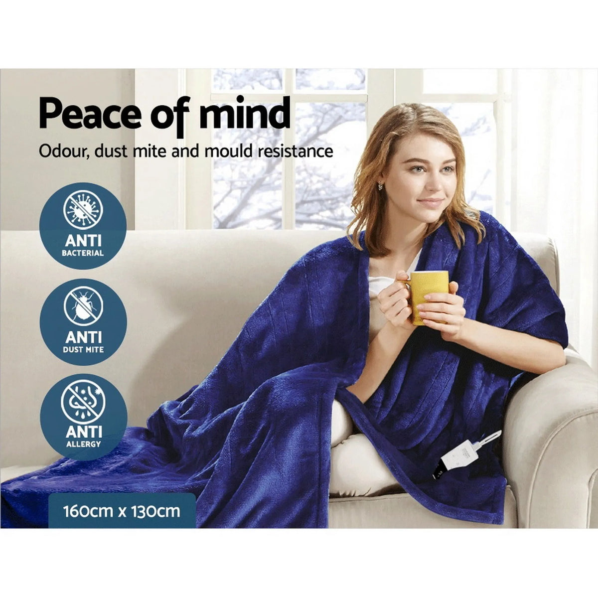 Giselle Bedding Electric Throw Blanket - Navy - Image 7