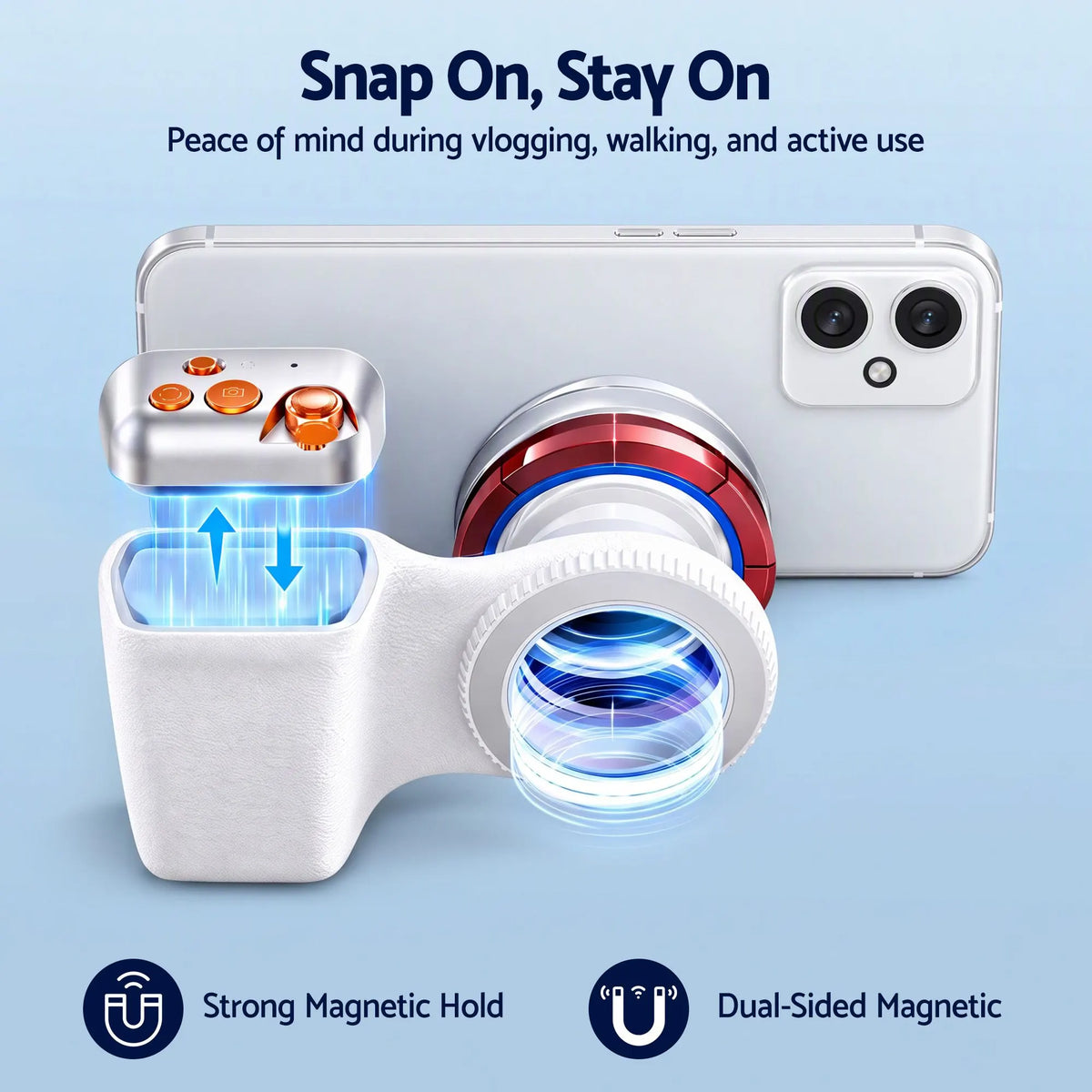 Devanti Magnetic Phone Camera Grip Ergonomic Hanlder Detachable Bluetooth Remote - Image 8