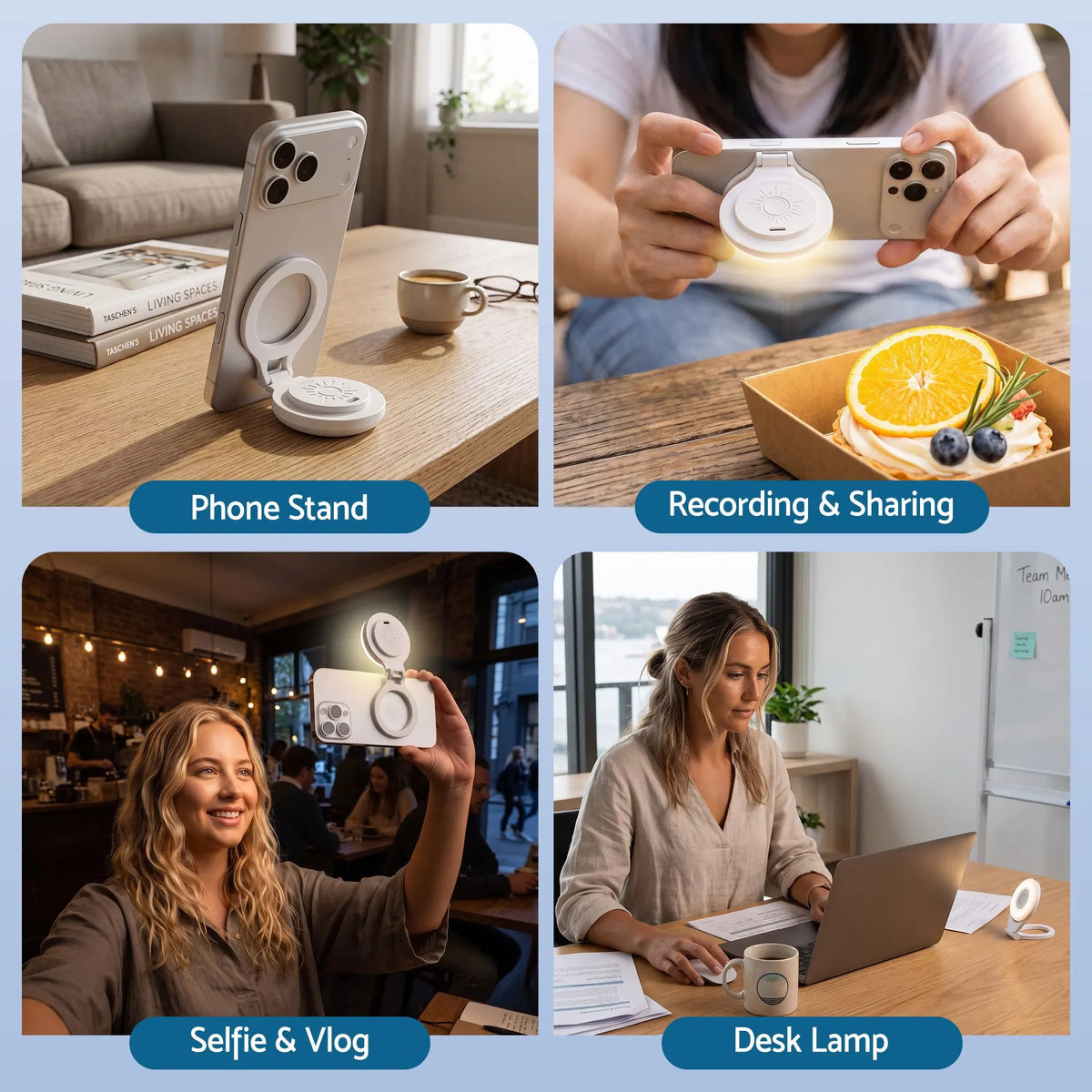 Devanti Magnetic Selfie Light Foldable LED Ring Fill Phone Light CRI95 White - Image 9
