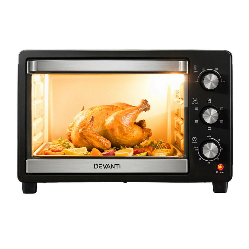 Devanti 30L Convection Oven Electric Fryer Ovens 1600W - Image 7