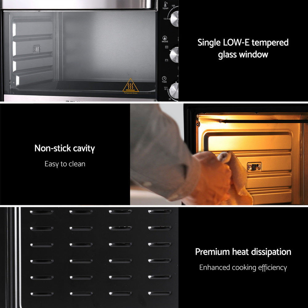 Devanti 30L Convection Oven Electric Fryer Ovens 1600W - Image 9