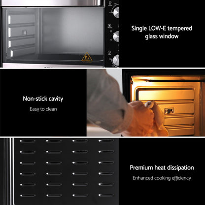 Devanti 30L Convection Oven Electric Fryer Ovens 1600W - Image 9