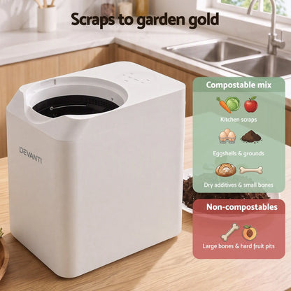 Devanti 4.5L Electric Composter Smart Compost Bin Kitchen Food Waste Recycler - Image 7