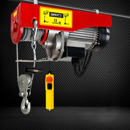 Giantz Electric Hoist Winch 400/800KG Cable 20M Rope Tool Remote Chain Lifting - Image 8
