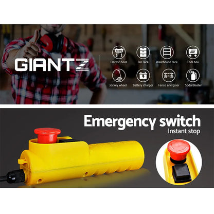 Giantz Electric Hoist Winch 500/1000KG Cable 20M Rope Tool Remote Chain Lifting - Image 5