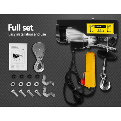 Giantz Electric Hoist Winch 400/800KG Cable 18M Rope Tool Remote Chain Lifting - Image 6