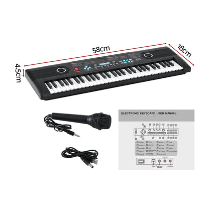 Alpha 61-Key Digital Piano Keyboard Electric Kids Gift Black - Image 2