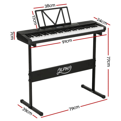Alpha 61 Keys Electronic Piano Keyboard Digital Electric w/ Stand Touch Sensitive - Image 2