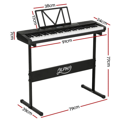 Alpha 61 Keys Electronic Piano Keyboard Digital Electric w/ Stand Touch Sensitive - Image 2