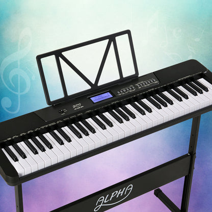 Alpha 61 Keys Electronic Piano Keyboard Digital Electric w/ Stand Touch Sensitive - Image 5
