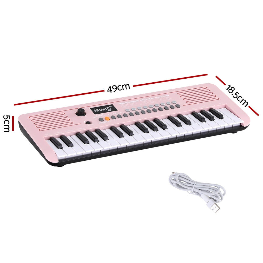 Alpha 37-Key Digital Piano Keyboard for Kids Beginners Electronic Keyboard Piano Gift Pink - Image 2
