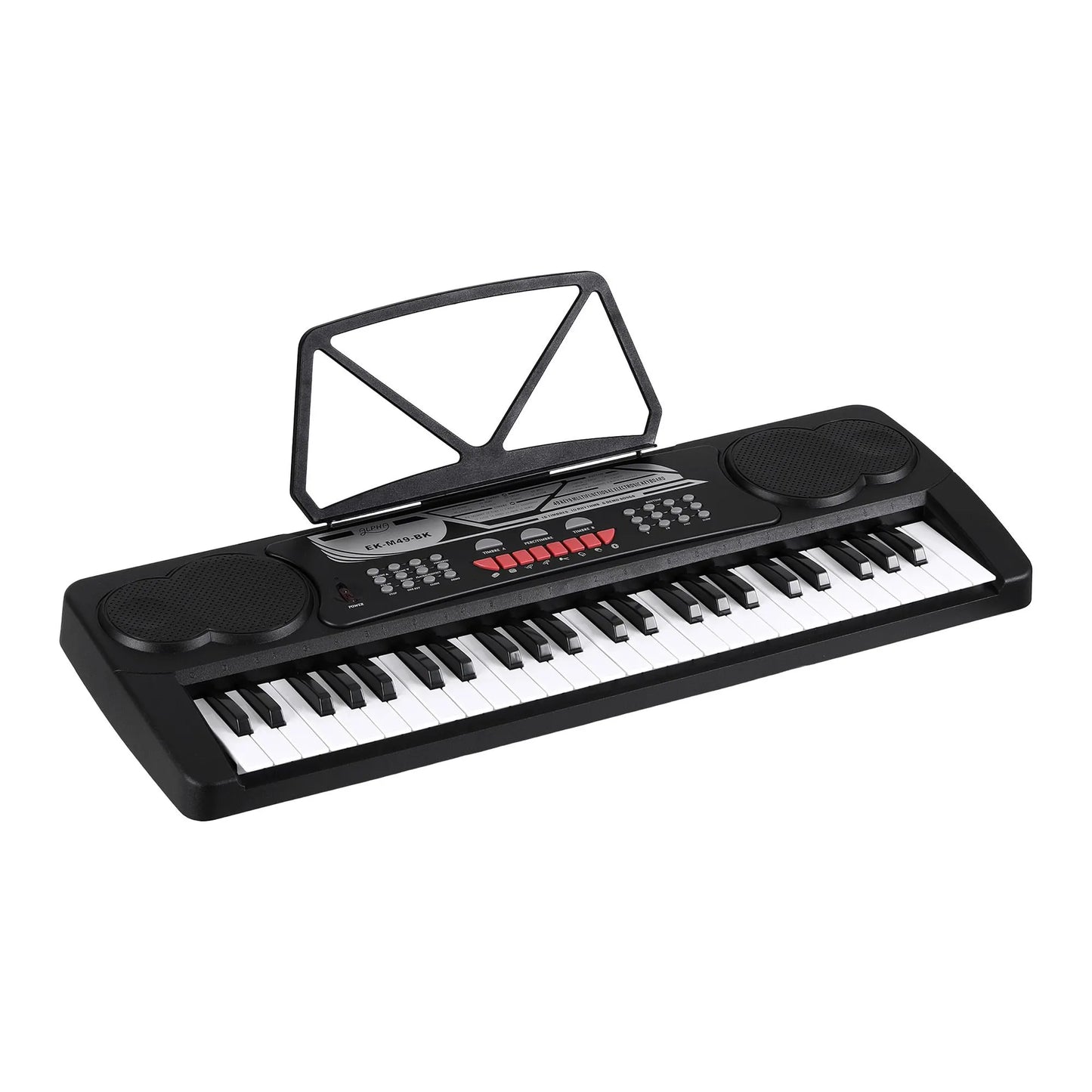 Alpha 49 Key Electronic Keyboard Portable Digital Piano Musical Instrument Black - Image 2