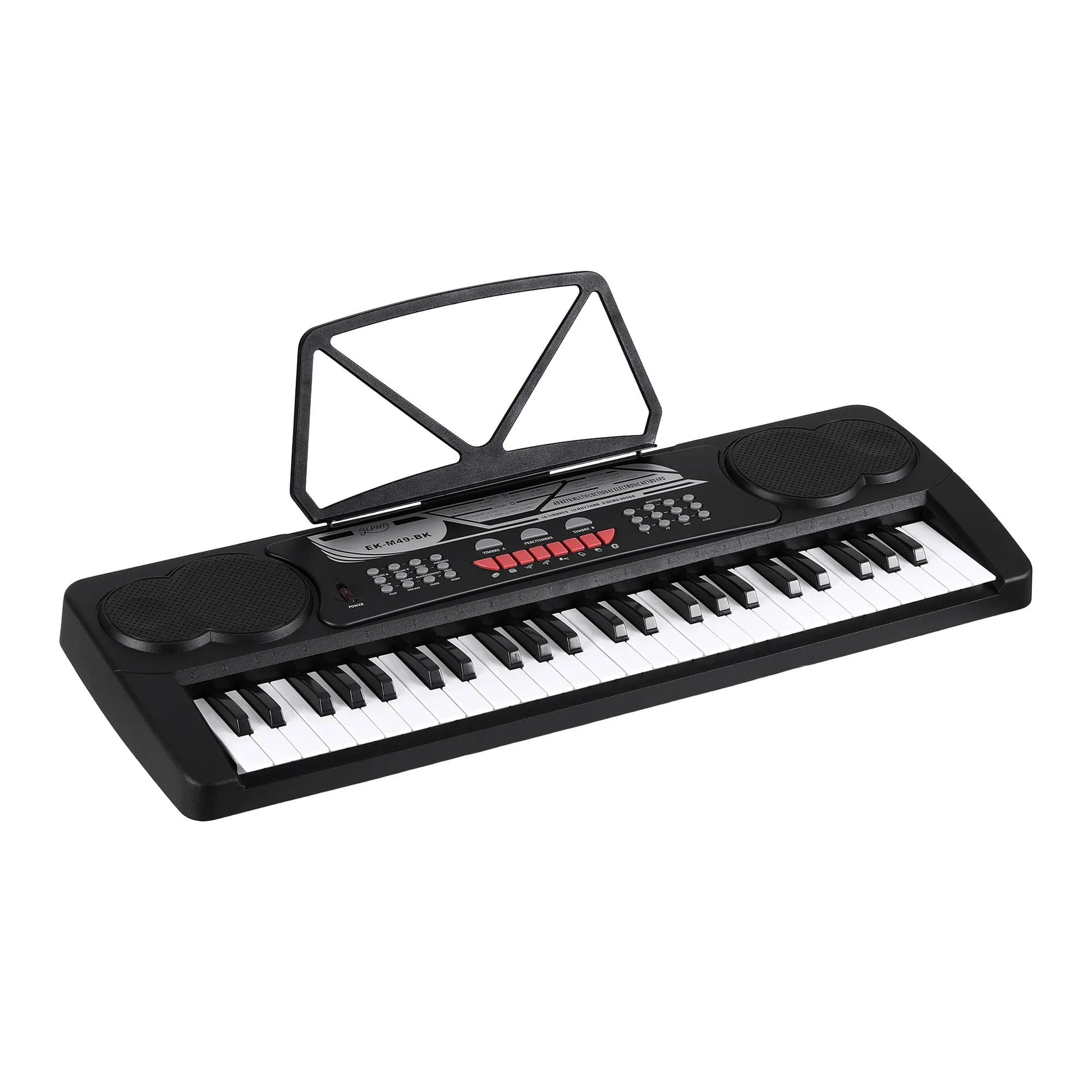 Alpha 49 Key Electronic Keyboard Portable Digital Piano Musical Instrument Black - Image 2