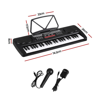 Alpha 49 Key Electronic Keyboard Portable Digital Piano Musical Instrument Black - Image 3