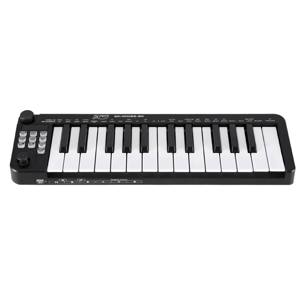 Alpha 25-Key MIDI Keyboard Controller Portable USB Laptop Black - Image 3