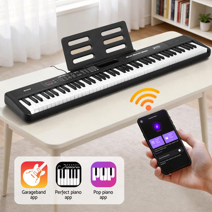 Alpha Piano Keyboard 88 Keys Electric Electronic Keyboard Piano Gift Black - Image 5