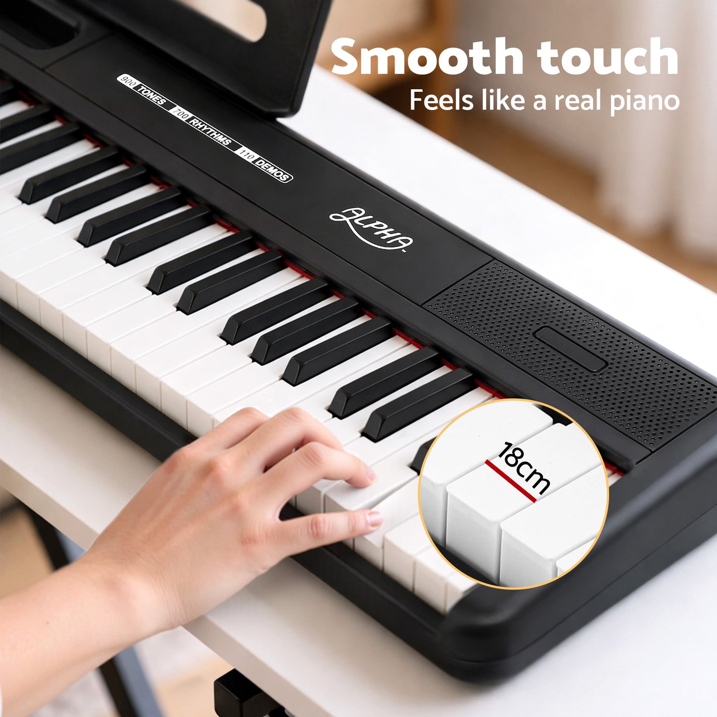Alpha Piano Keyboard 88 Keys Electric Electronic Keyboard Piano Gift Black - Image 6