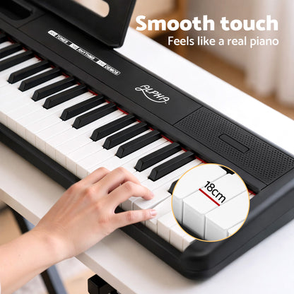 Alpha Piano Keyboard 88 Keys Electric Electronic Keyboard Piano Gift Black - Image 6