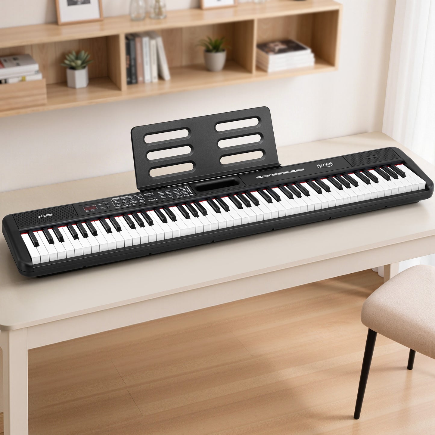 Alpha Piano Keyboard 88 Keys Electric Electronic Keyboard Piano Gift Black - Image 8