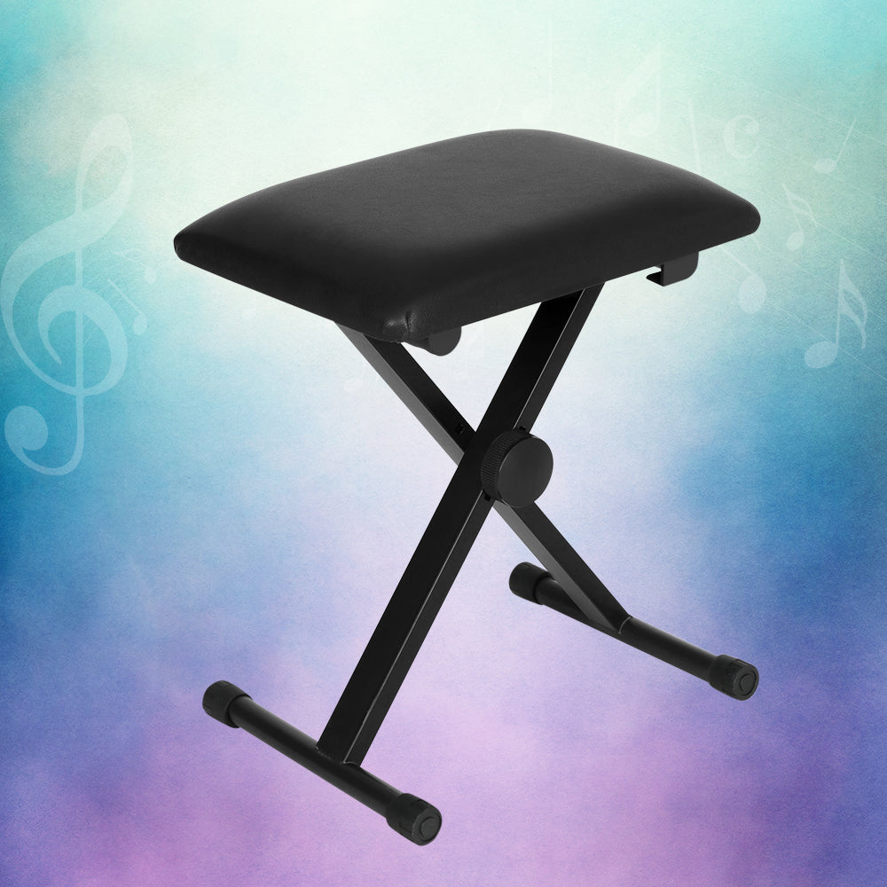 Alpha Piano Stool Adjustable Height Keyboard Seat Portable Bench Chair Black - Image 5