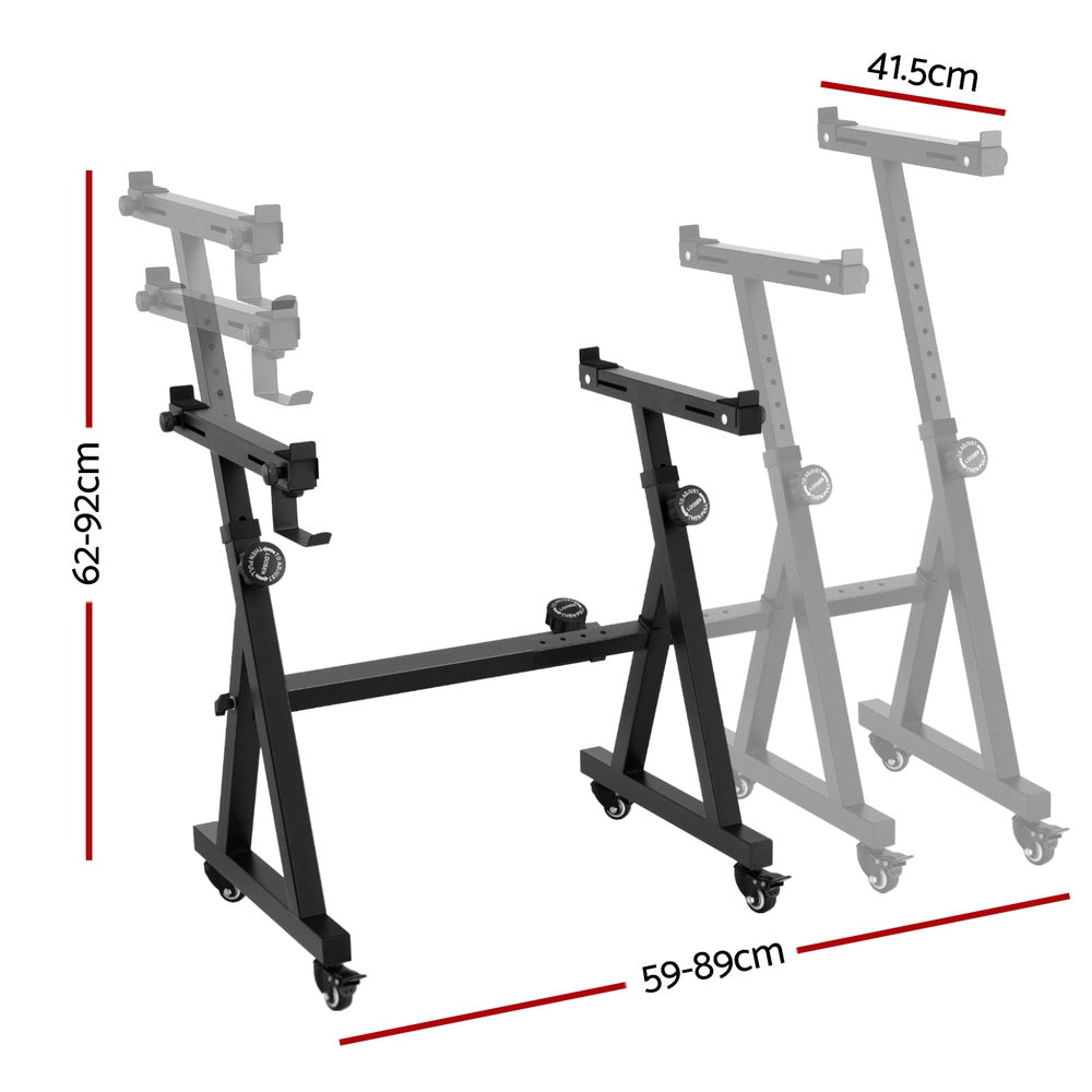 Alpha Heavy Duty Adjustable Piano Stand with Lockable Wheels Z-Stand Black - Image 2
