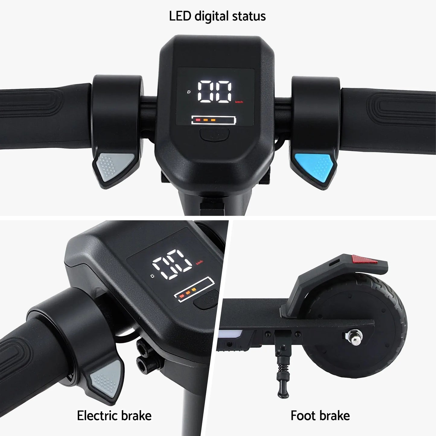 Electric Scooter 180W 18KM/H Foldable Height Adjustable Portable Riding Commuter Teens Adults - Image 7