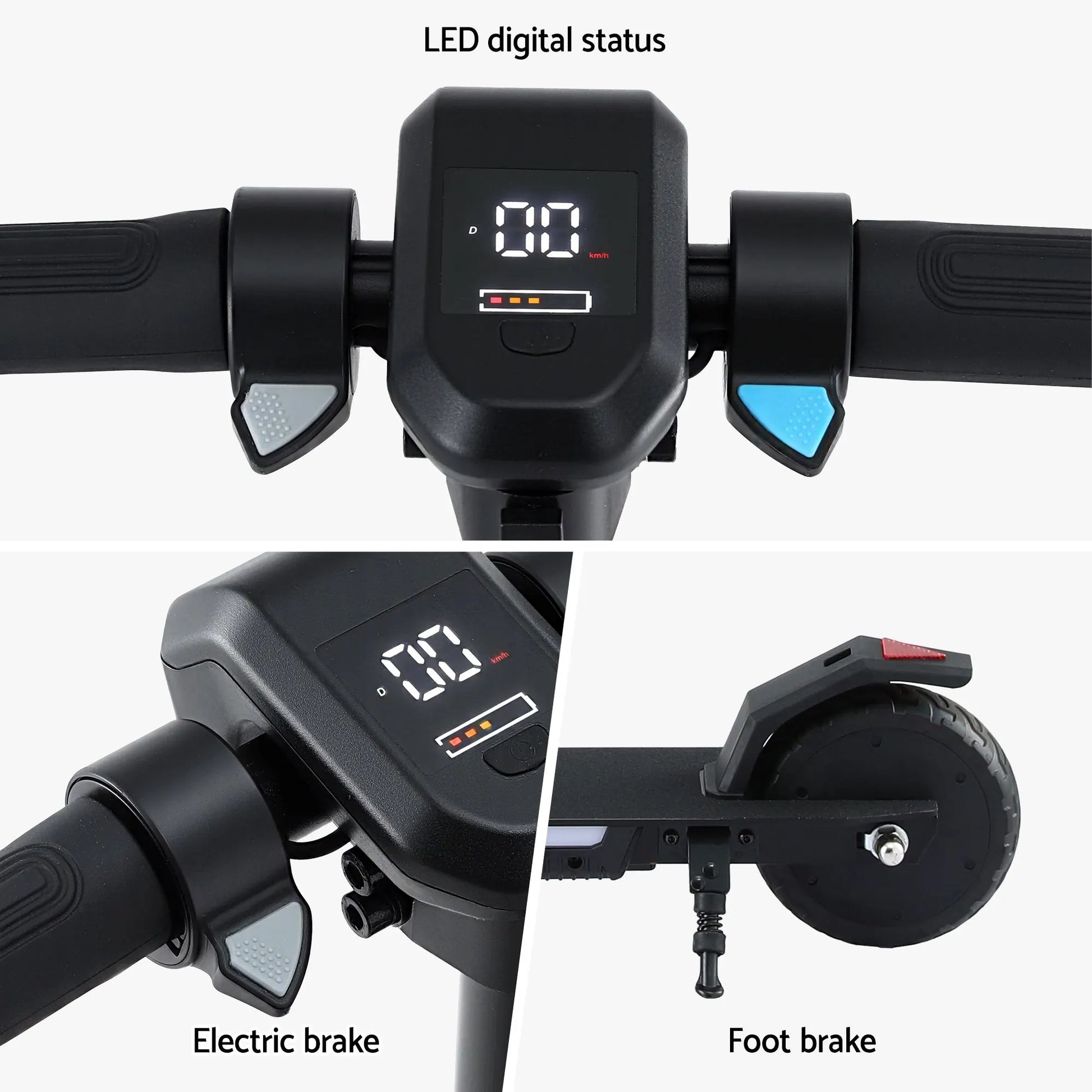 Electric Scooter 180W 18KM/H Foldable Height Adjustable Portable Riding Commuter Teens Adults - Image 7