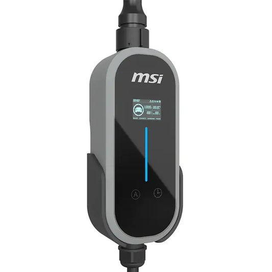 MSI Portable EV Charger Grey Ezgo 10A+15A+Home kit, Single Phase, 230V, 1PH, 2.3KW  3.4KW, 5M Typ...