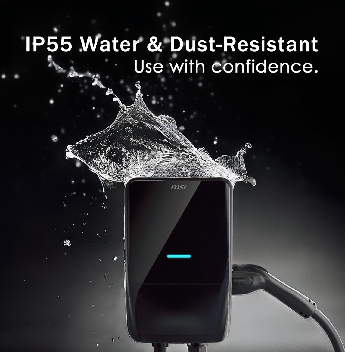 MSI Smart EV Charger EV Life, IEC 62196-2 Type 2 charging gun, 7.4 kW/32A, Bluetooth, IP55 and IK... - Image 2