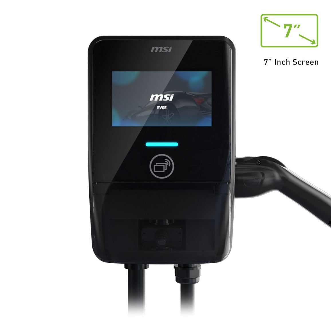 MSI Smart EV Charger EV Premium, Single Phase 32A, 7.4KW ,5M Type 2 Charging gun,  7' IPS,  IP55... - Image 2