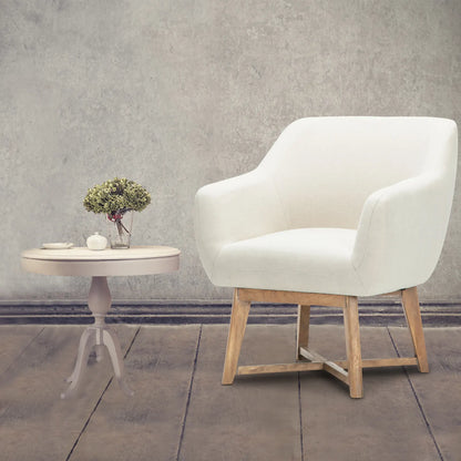 Artiss Armchair Tub Chair Beige Aston - Image 7