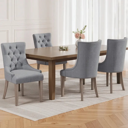 Artiss Dining Chairs Set of 4 Linen French Provincial Grey - Image 7