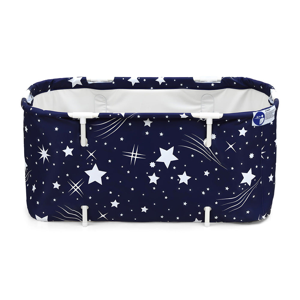 Weisshorn Foldable Bathtub PVC SPA Bucket Inflatable Cushion 114x62cm Star Navy - Image 3