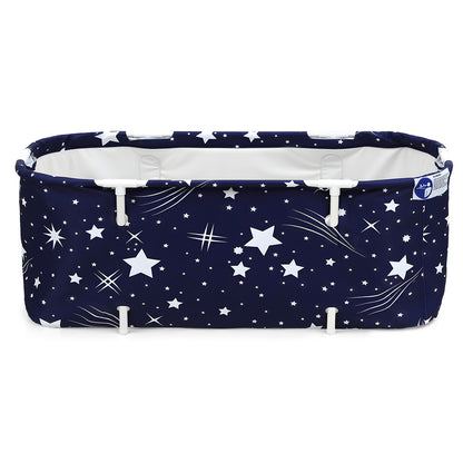 Weisshorn Foldable Bathtub PVC SPA Bucket Inflatable Cushion 134x65cm Star Navy - Image 3