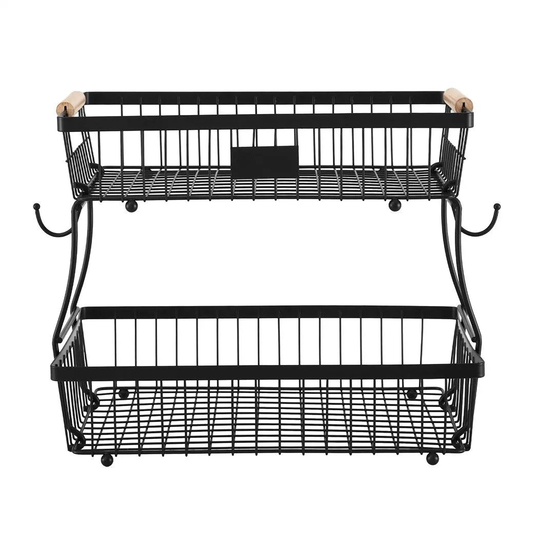 5-Star Chef 2 Tier Fruit Basket Bowl Detachable Kitchen Food Storage Stand - Image 3