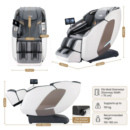 Livemor Prestige 4D Dual Mechanism Massage Chair, Full Body Zero Gravity Recliner with Extended SL Track, Body Scan, Air Compression, Waist Heating, Foot Rollers, Voice Control & Wireless Charging - Image 2