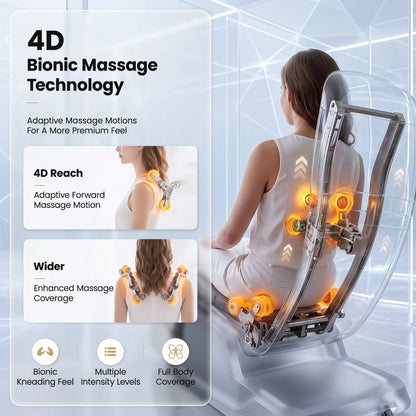 Livemor Prestige 4D Dual Mechanism Massage Chair, Full Body Zero Gravity Recliner with Extended SL Track, Body Scan, Air Compression, Waist Heating, Foot Rollers, Voice Control & Wireless Charging - Image 6