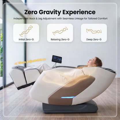 Livemor Prestige 4D Dual Mechanism Massage Chair, Full Body Zero Gravity Recliner with Extended SL Track, Body Scan, Air Compression, Waist Heating, Foot Rollers, Voice Control & Wireless Charging - Image 8
