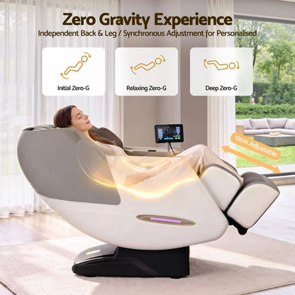 Livemor Elite 4D Massage Chair Recliner, SL Track Zero Gravity & Heat Auto Body Scan, 12 Auto Programs, 3 Zero-G Positions, Foot Rollers, Airbag Compression, Bluetooth Speaker, Wireless Charging - Image 7