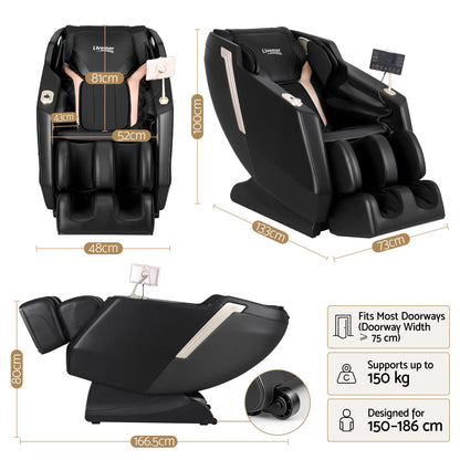 Livemor Flex Massage Chair Full Body with Heat Zero Gravity Recliner, 24 Airbags, Foot Massage, 6 Auto Programs, Voice Control, Bluetooth Speakers, Screen Control, Extendable Footrest - Image 2