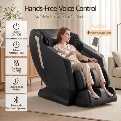 Livemor Flex Massage Chair Full Body with Heat Zero Gravity Recliner, 24 Airbags, Foot Massage, 6 Auto Programs, Voice Control, Bluetooth Speakers, Screen Control, Extendable Footrest - Image 8