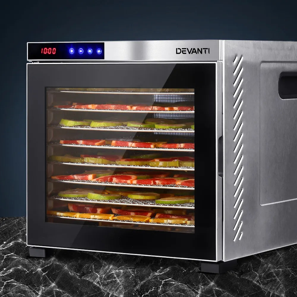 Devanti 10 Trays Food Dehydrator Stainless Steel Tray - Image 7