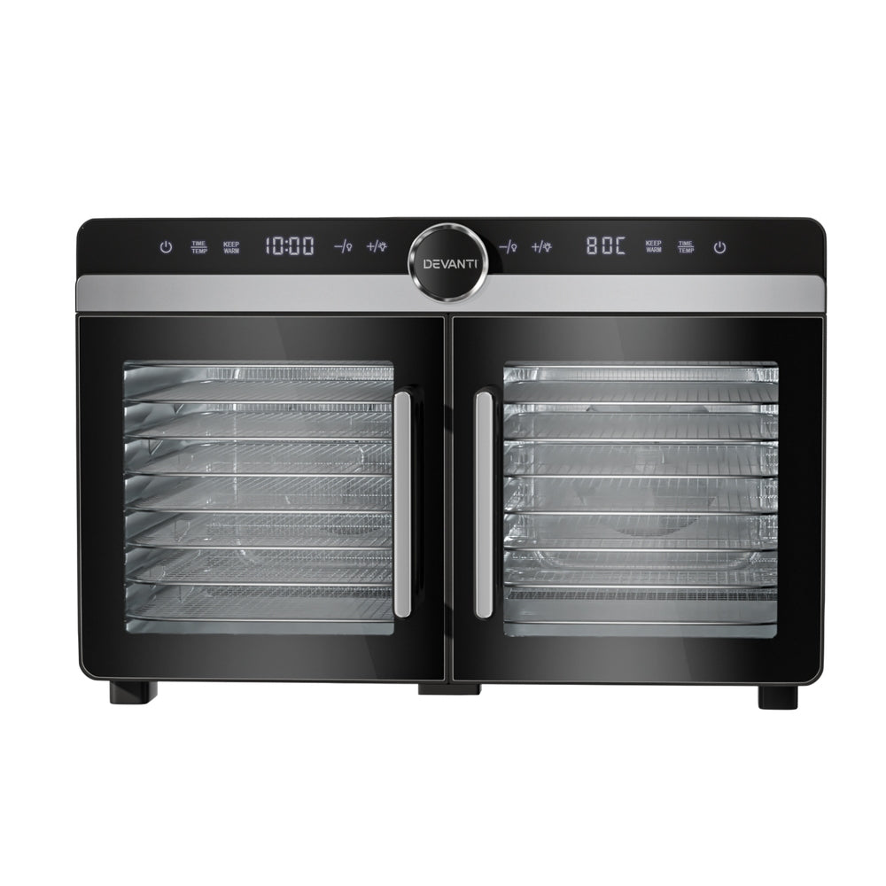 Devanti 16 Trays Food Dehydrator Dual-Zone Stainless Steel - Image 3