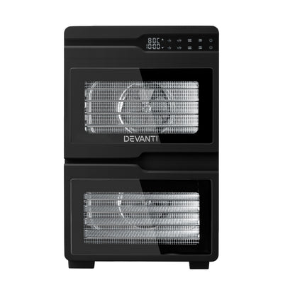 Devanti 12 Trays Food Dehydrator Dual-Zone Stainless Steel Fruit Jerky Dryer - Image 3