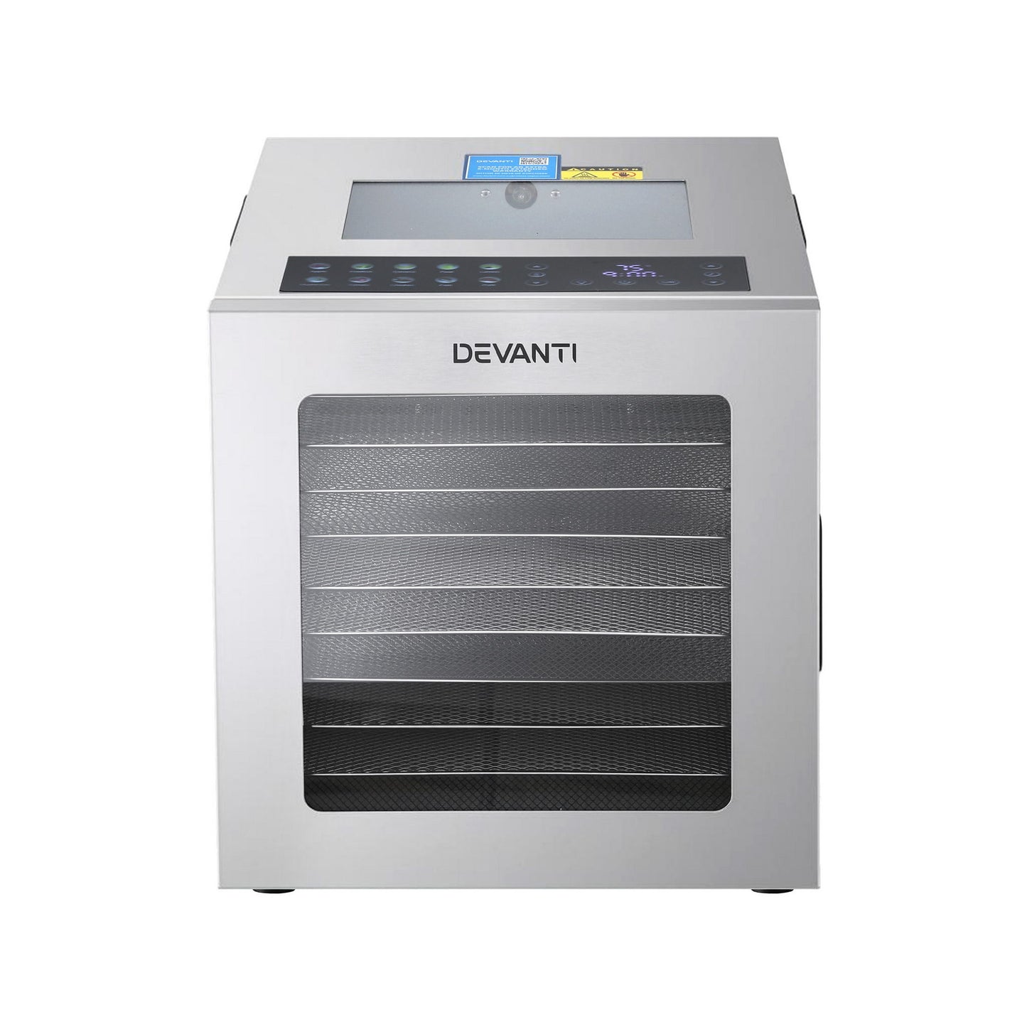 Devanti 10 Trays Food Dehydrator Stainless Steel Visible Glass Door 850W - Image 4