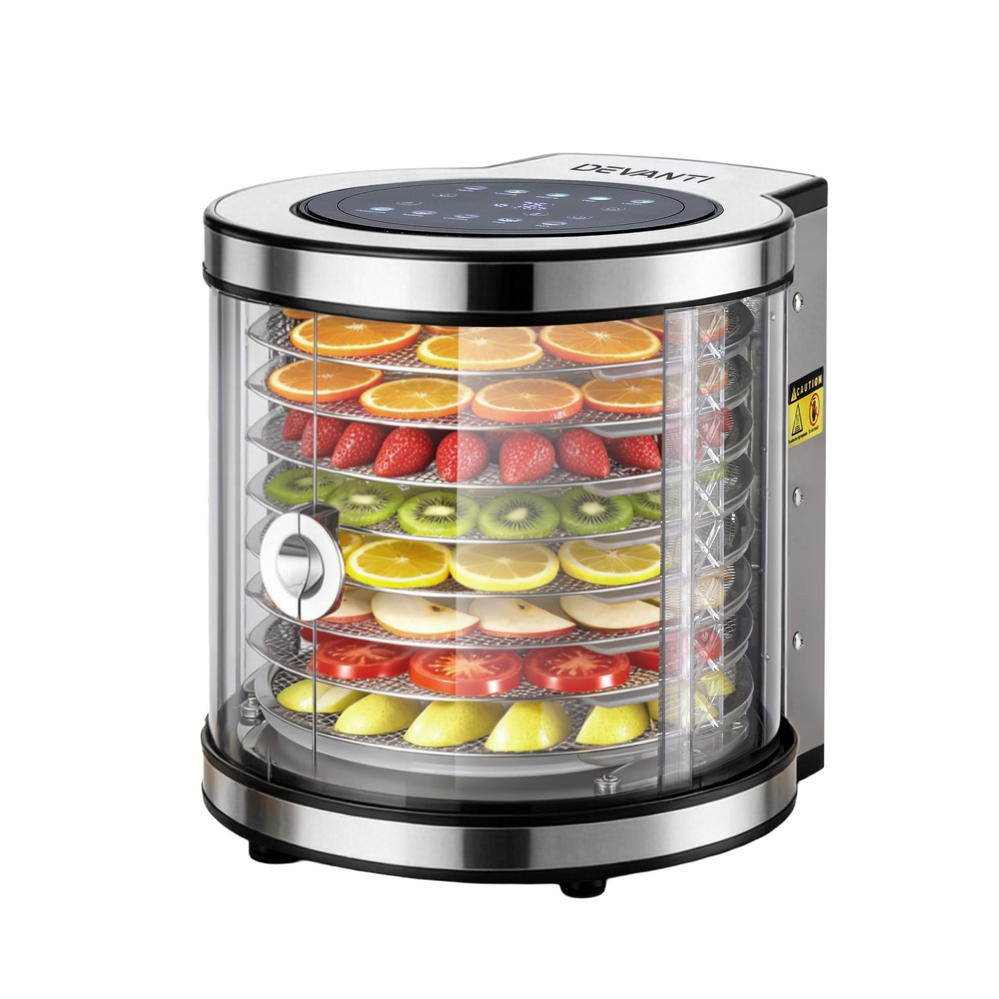 Devanti 8 Trays Food Dehydrator Stainless Steel Auto-Rotate 10 Programs 700W - Image 8