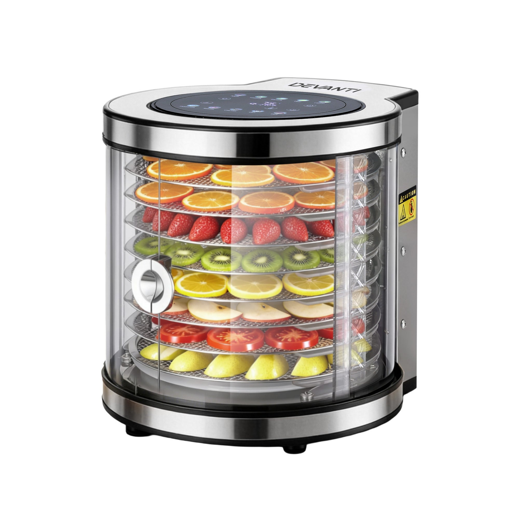 Devanti 8 Trays Food Dehydrator Stainless Steel Auto-Rotate 10 Programs 700W - Image 8