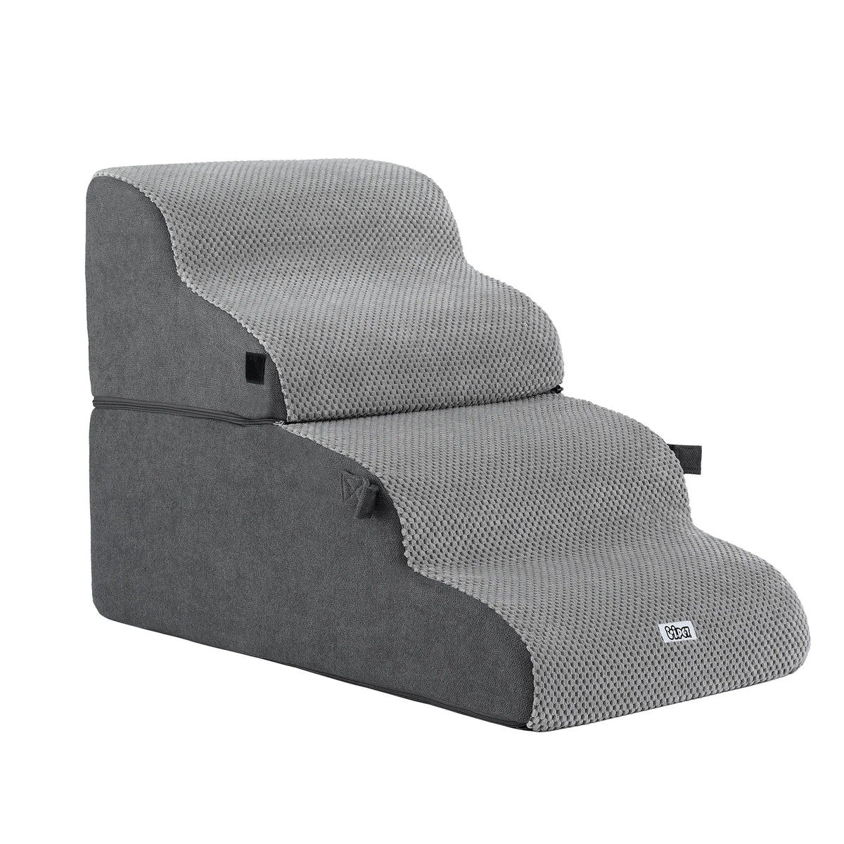 i.Pet Dog Stairs and Bed 2-in-1 Sofa Car Foam Non-Slip Washable Pet Stairs Indoor Grey - Image 3