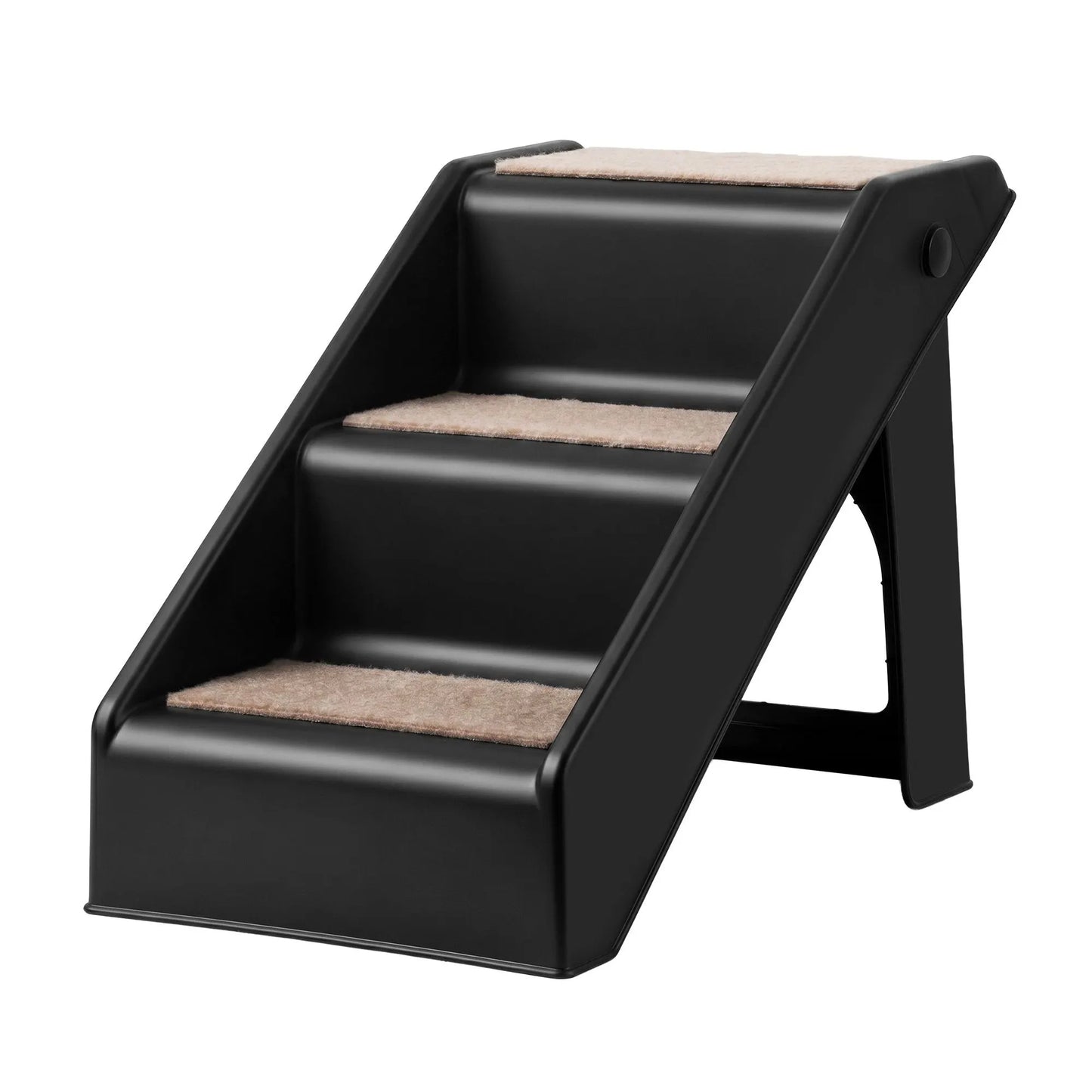 i.Pet Dog Ramp 3 Steps Pet Stairs For Bed Sofa Car Foldable Portable Ladder Black - Image 2